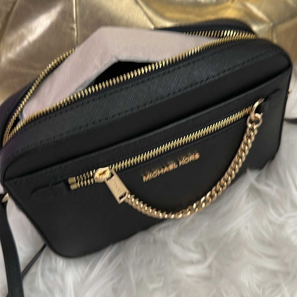 Michael kors black gold chain crossbody- New - Picture 6 of 10